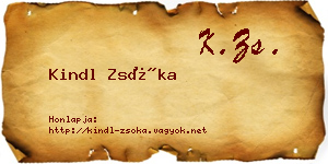 Kindl Zsóka névjegykártya